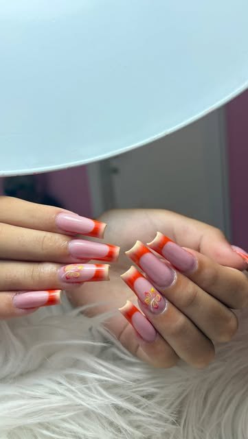 French arancio con fiocco in rilievo